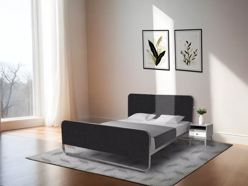 Chloe King Size Double Bed in Black Color